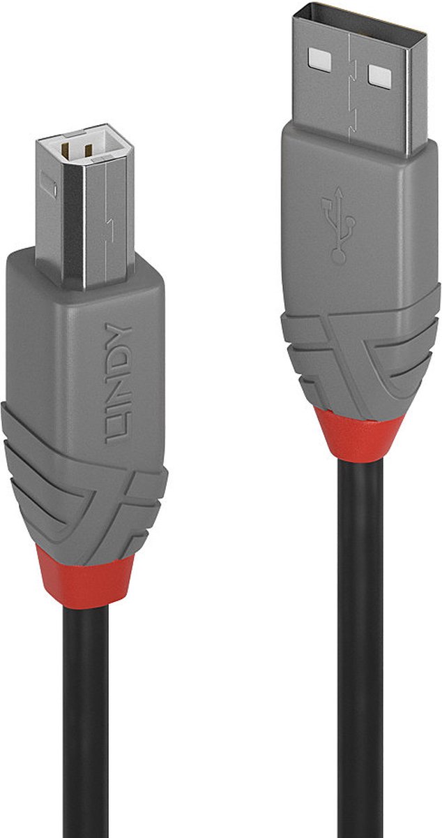 Lindy USB 2.0 Aansluitkabel [1x USB-A 2.0 stekker - 1x USB-B 2.0 stekker] 10.00 m - Zwart