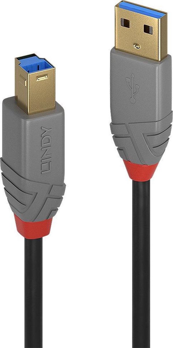 Lindy USB 3.0 Aansluitkabel [1x USB 3.0 stekker A - 1x USB 3.0 stekker B] 3.00 m - Zwart