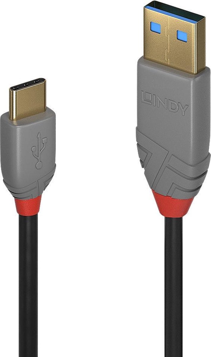 Lindy USB 2.0 Aansluitkabel [1x USB-A 2.0 stekker - 1x USB-C stekker] 0.50 m - Zwart