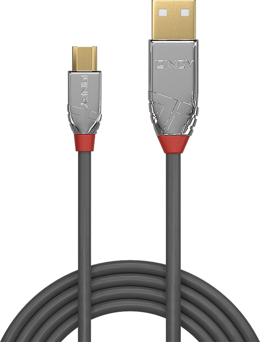 Lindy USB 2.0 Aansluitkabel [1x USB-A 2.0 stekker - 1x Micro-USB 2.0 B stekker] 1.00 m - Grijs