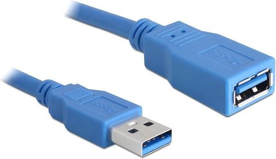 DeLOCK USB 3.0 Verlengkabel [1x USB 3.0 stekker A - 1x USB 3.0 bus A] 2.00 m Vergulde steekcontacten - Blauw