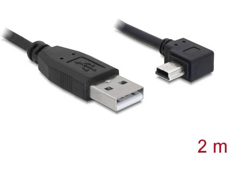 DeLOCK USB 2.0 Aansluitkabel [1x USB-A 2.0 stekker - 1x Mini-USB 2.0 B stekker] 2.00 m - Zwart