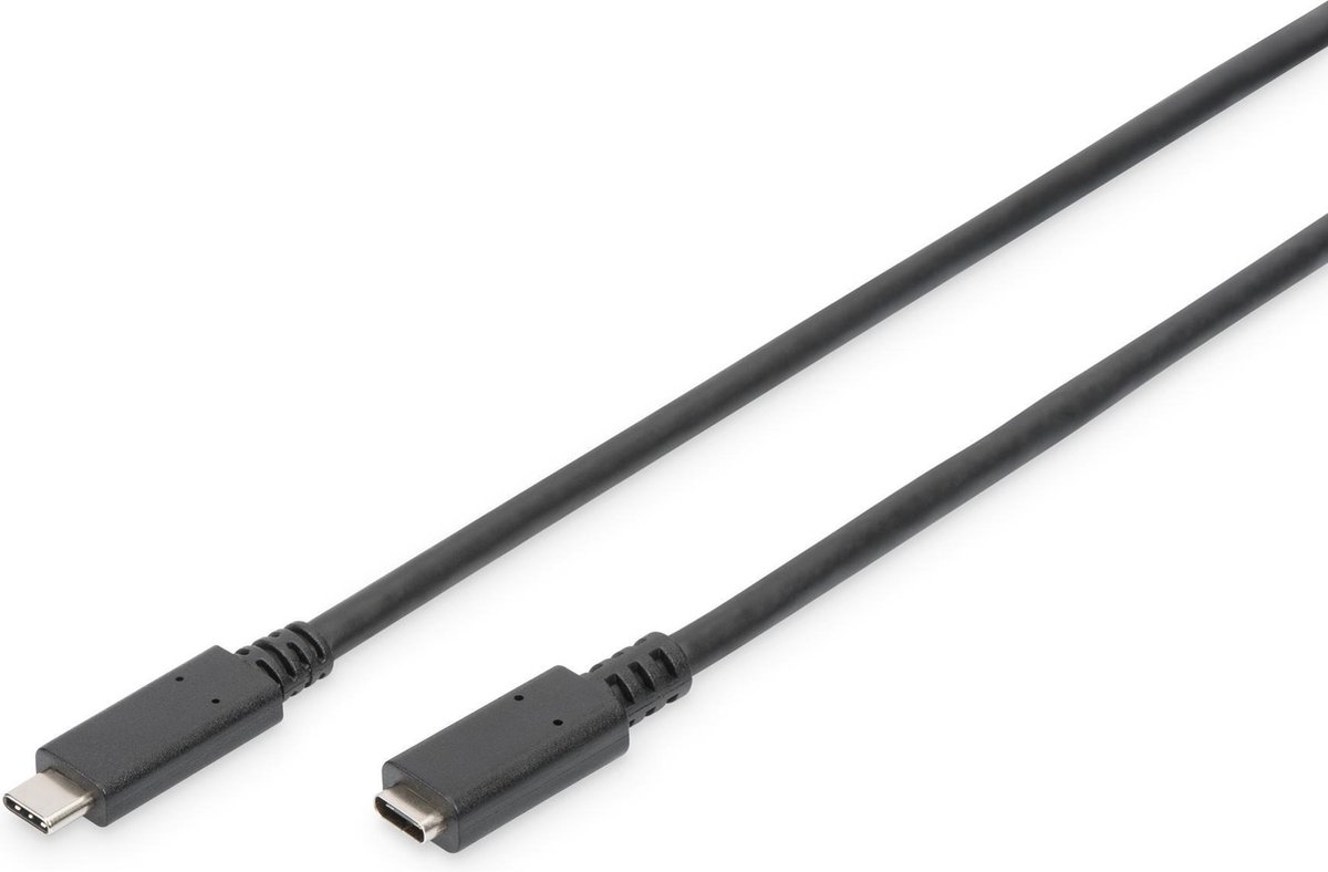 Digitus USB 3.1 (gen. 2) Aansluitkabel [1x USB-C stekker - 1x USB-C bus] 0.70 m Stekker past op beide manieren - Negro