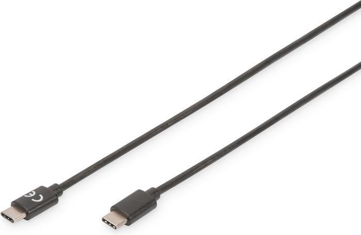 Digitus USB 2.0 Aansluitkabel [1x USB-C stekker - 1x USB-C stekker] 1.00 m Afgeschermd - Zwart