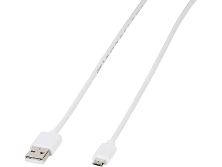 Vivanco USB 2.0 Aansluitkabel [1x USB-A 2.0 stekker - 1x Micro-USB 2.0 B stekker] 1.00 m - Wit