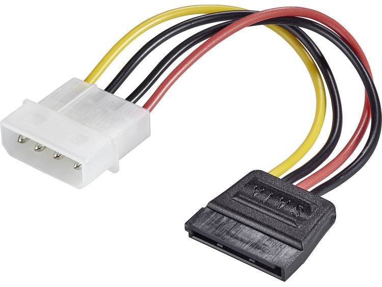 renkforce Stroom Adapter [1x IDE-stroomstekker 4-polig - 1x SATA-stroombus] 12.00 cm Zwart, Rood, - Geel