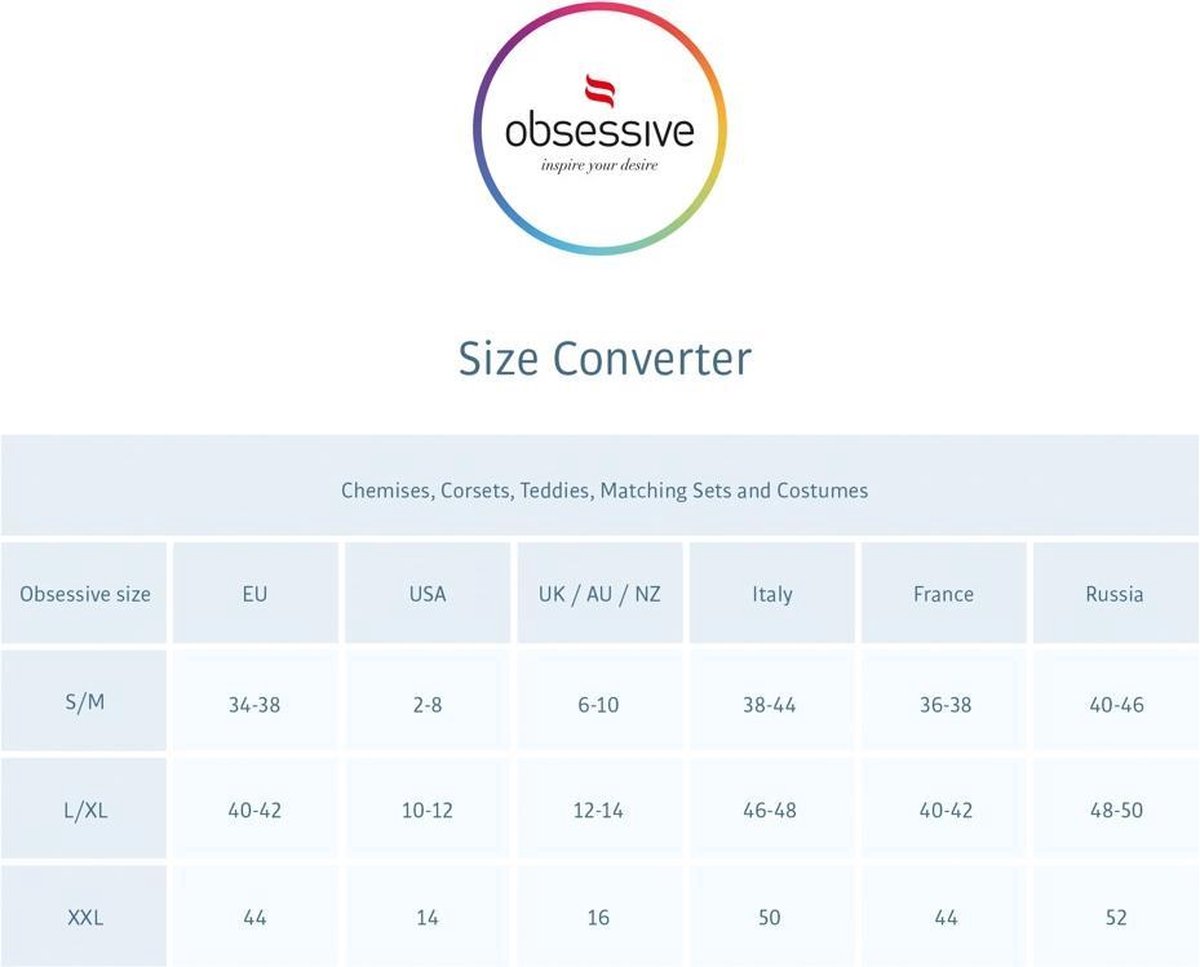 OBSESSIVE - FLORES BABYDOLL BLACK L/XL - Zwart