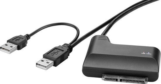 renkforce Harde schijf Adapter [1x USB-A 2.0 stekker - 1x SATA-combi-stekker 15+7-polig] 30.00 cm - Zwart