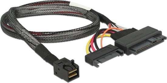 DeLOCK Harde schijf Aansluitkabel [1x Mini-SAS-stekker (SFF-8643) - 1x U.2 SSD, SATA-stekker 7-polig] 0.50 m - Zwart