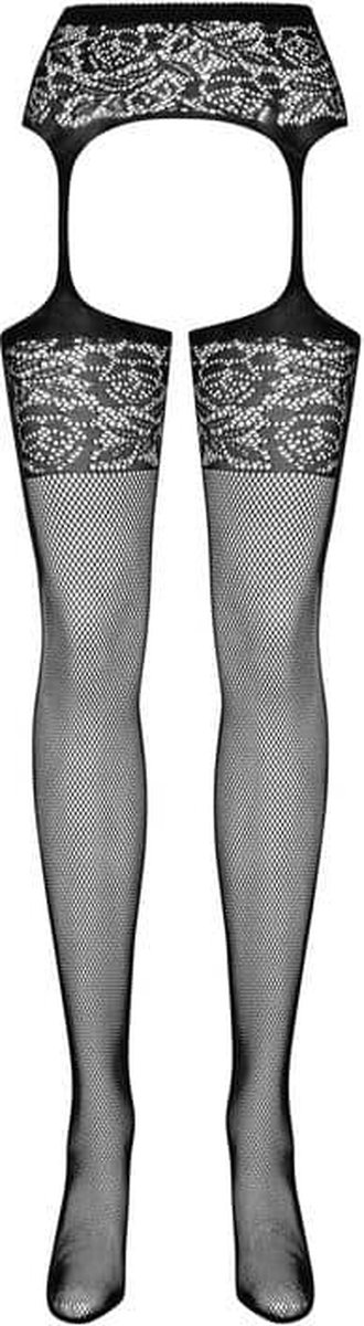OBSESSIVE S500 GARTER STOCKINGS BLACK S/M/L - Zwart