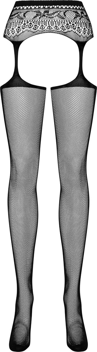 OBSESSIVE S307 GARTER STOCKINGS BLACK S/M/L - Zwart