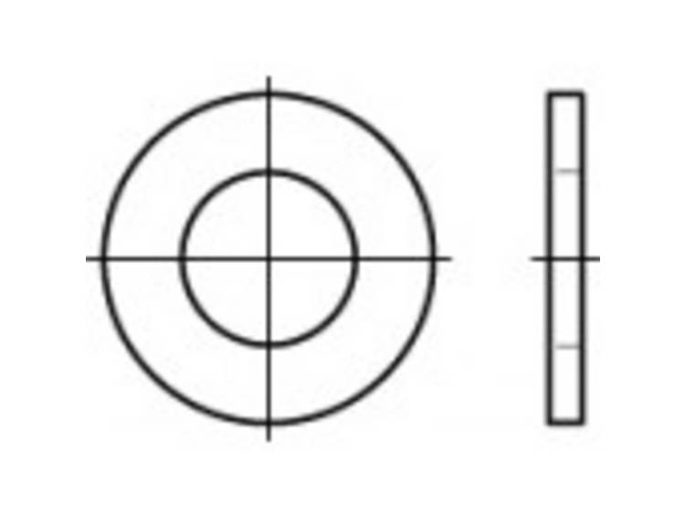 TOOLCRAFT 105535 Onderlegringen Binnendiameter: 6.6 mm DIN 126 Staal 100 stuk(s)