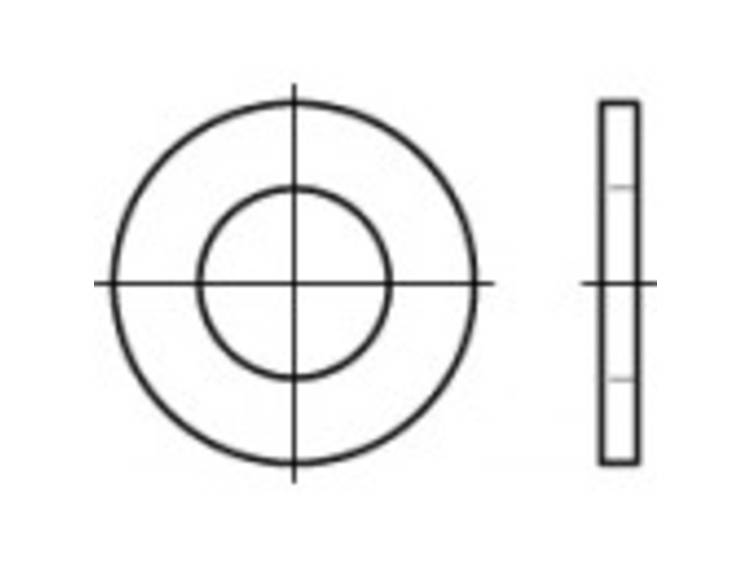 TOOLCRAFT 105541 Onderlegringen Binnendiameter: 15.5 mm DIN 126 Staal 100 stuk(s)