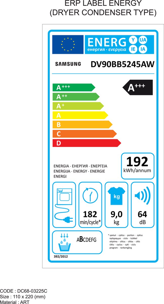 Samsung warmtepompdroger DV90BB5245AWS2