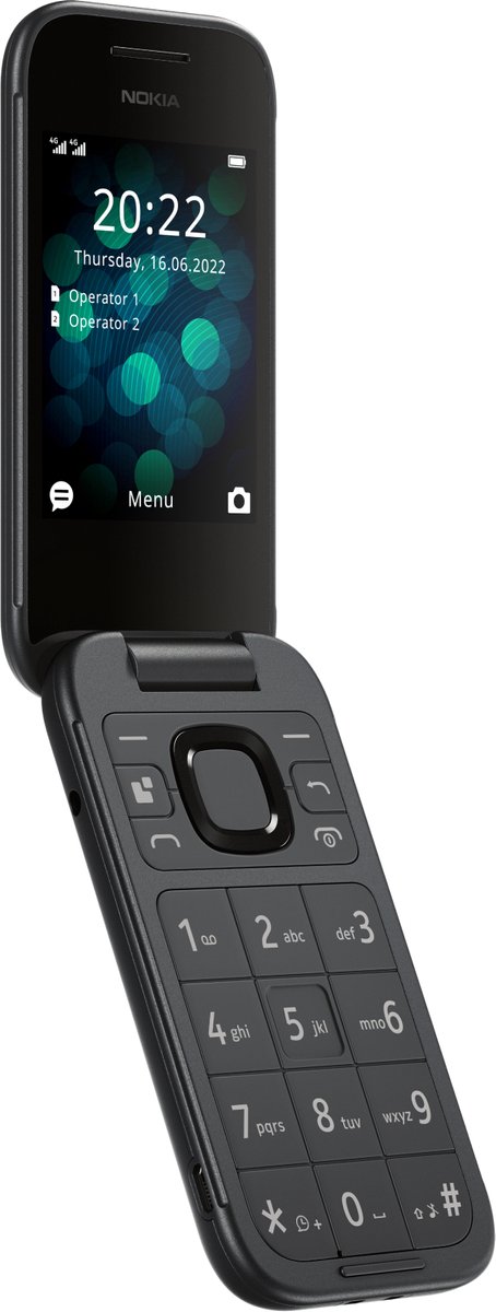 Nokia mobiele telefoon Flip 2660 met oplaadstation - Zwart