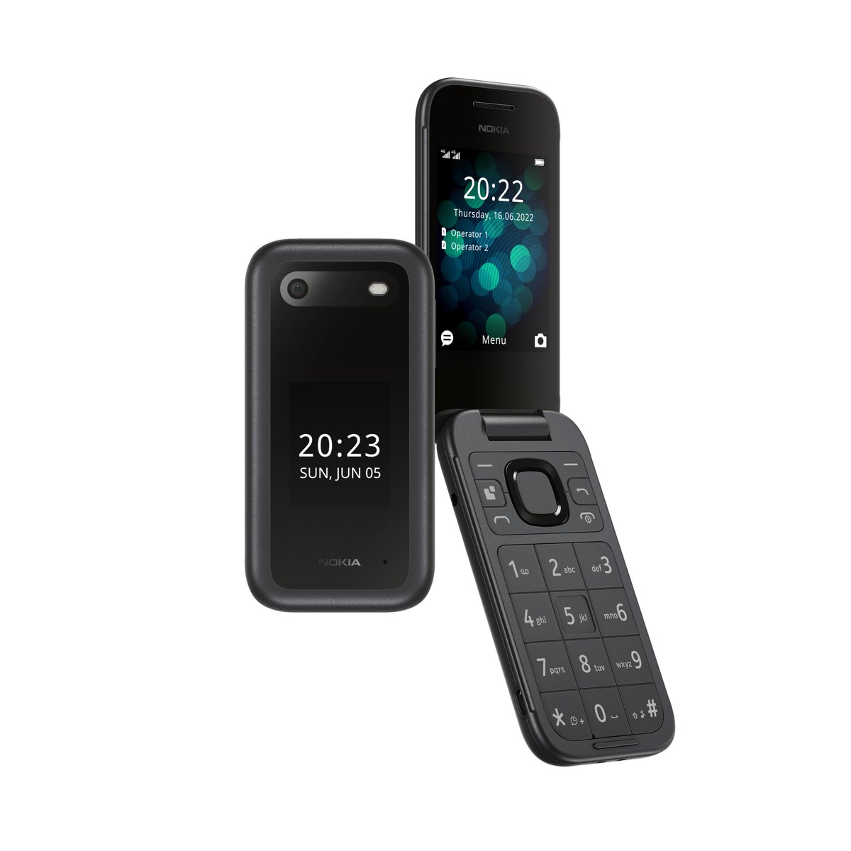 Nokia mobiele telefoon Flip 2660 met oplaadstation - Zwart