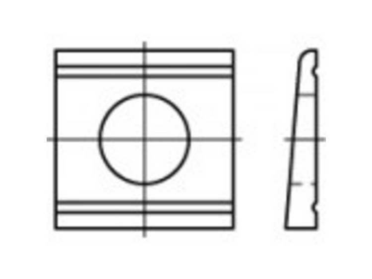 TOOLCRAFT 106722 Keilschijven DIN 434 Staal 100 stuk(s)