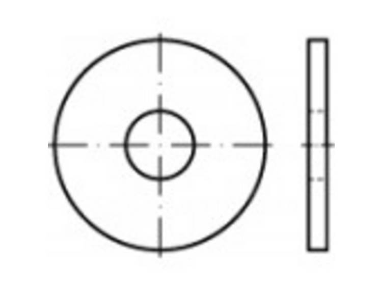 TOOLCRAFT 107013 Onderlegringen Binnendiameter: 6.6 mm DIN 440 Staal 100 stuk(s)