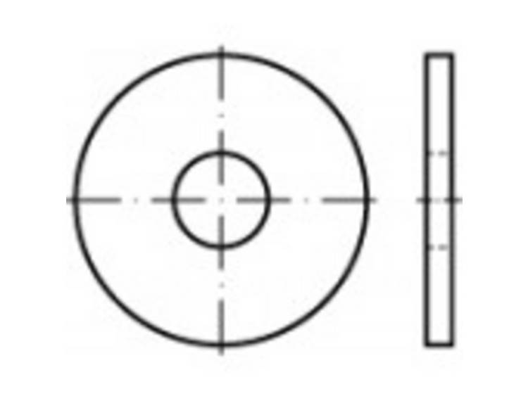 TOOLCRAFT 107065 Onderlegringen Binnendiameter: 22 mm DIN 440 Staal Verzinkt 50 stuk(s)