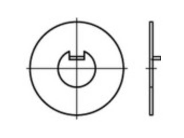 TOOLCRAFT 107400 Onderlegringen met binnenneus Binnendiameter: 8 mm DIN 462 Staal 100 stuk(s)