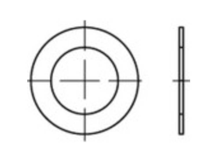 TOOLCRAFT 135578 Pasring Binnendiameter: 42 mm DIN 988 Staal 500 stuk(s)