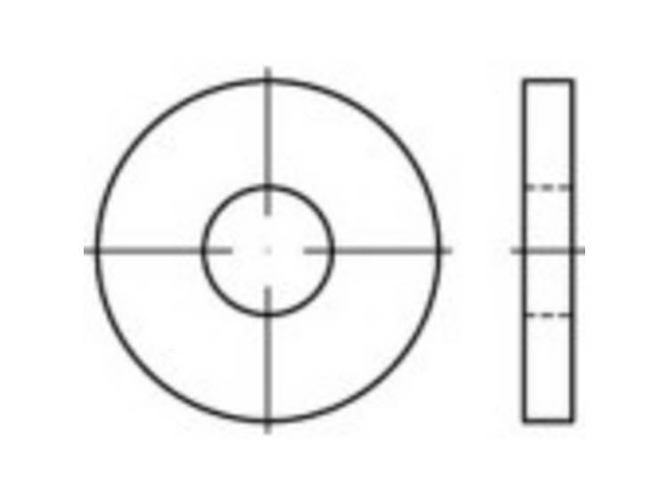 TOOLCRAFT 138257 Onderlegringen Binnendiameter: 6.4 mm DIN 6340 Staal 100 stuk(s)