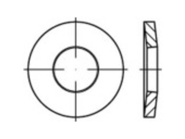 TOOLCRAFT 138280 Veerringen Binnendiameter: 4 mm DIN 6796 Verenstaal Gefosfateerd 250 stuk(s)