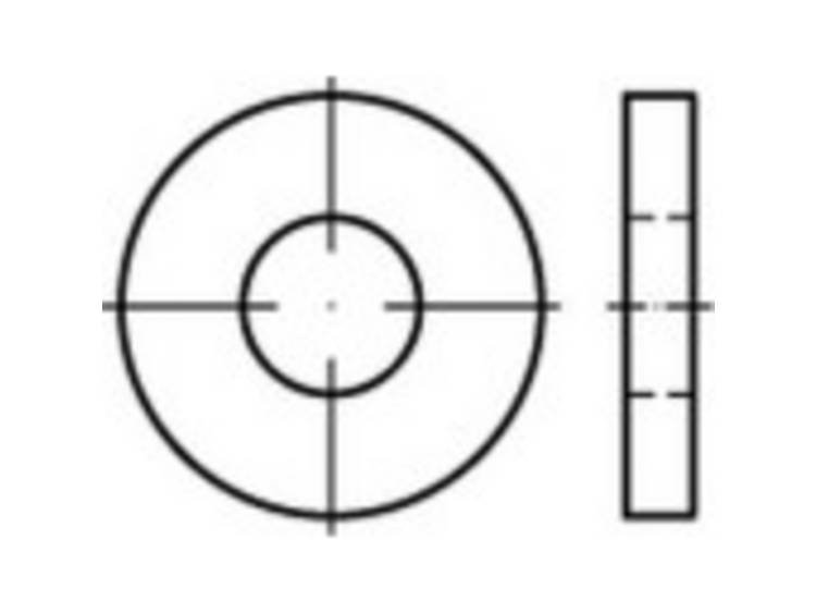 TOOLCRAFT 140951 Onderlegringen Binnendiameter: 19 mm DIN 7349 Staal 50 stuk(s)