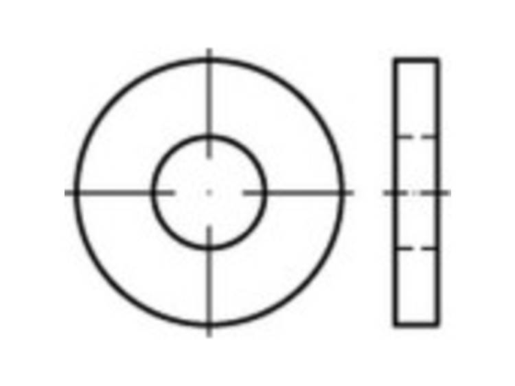 TOOLCRAFT 140956 Onderlegringen Binnendiameter: 28 mm DIN 7349 Staal 10 stuk(s)