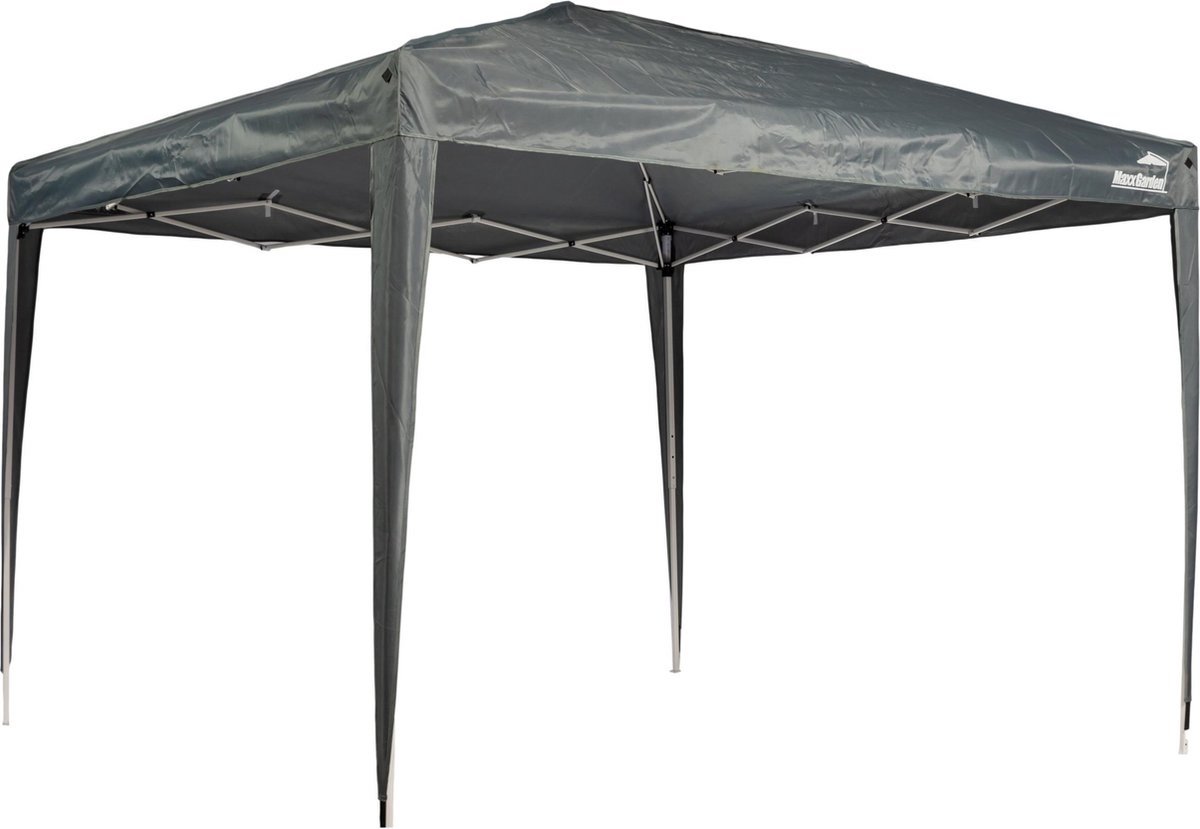 MaxxGarden Easy-up Partytent Feesttent Paviljoen - 300 X 300 X 250 Cm - Opvouwbaar - Antraciet - Zwart