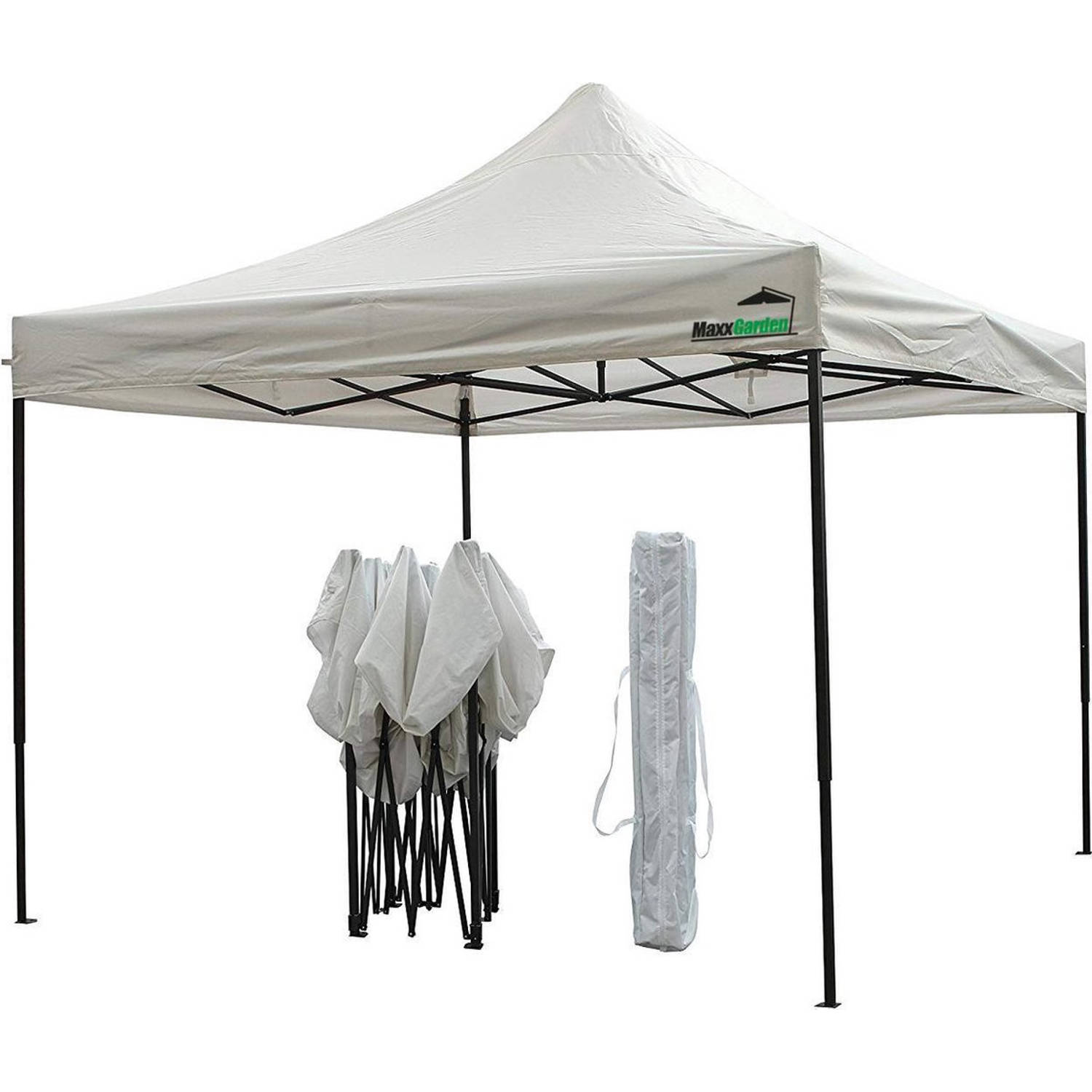 MaxxGarden Easy-up Partytent - 3x3m - Standaard - Waterdicht - Opvouwbaar - Inclusief Draagtas - Wit