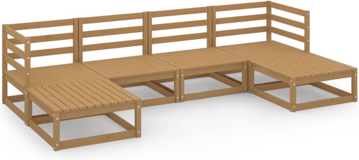 Vidaxl 6-delige Loungeset Massief Grenenhout - Bruin