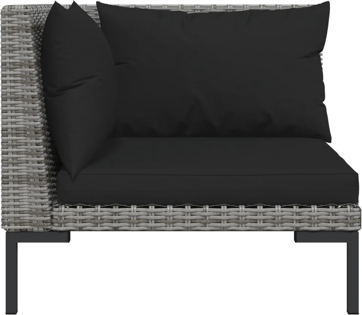 Vidaxl 8-delige Loungeset Met Kussens Poly Rattan Donker - Grijs