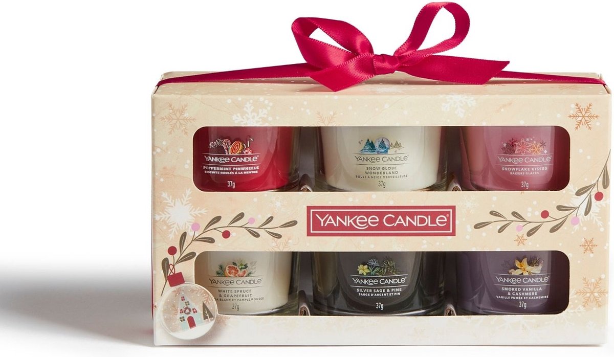 Yankee Candle Giftset Snow Globe Wonderland Mix - 6 Stuks - Roze