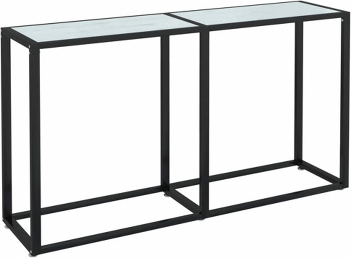 Vidaxl Wandtafel 140x35x75,5 Cm Gehard Glas Witmarmerkleurig