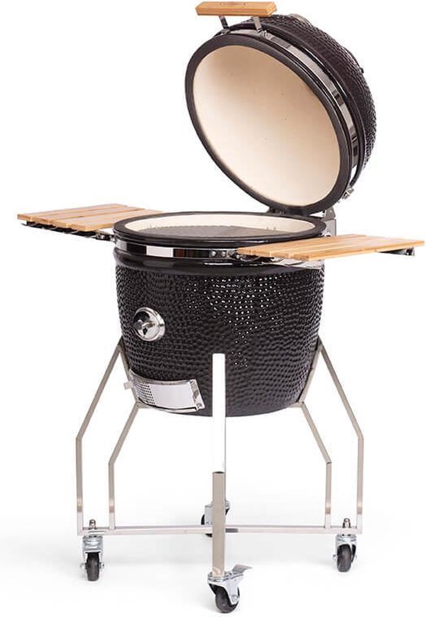 Yakiniku Large Barbecue Set 19 Inch Incl. Onderstel En Zijtafels - Zwart