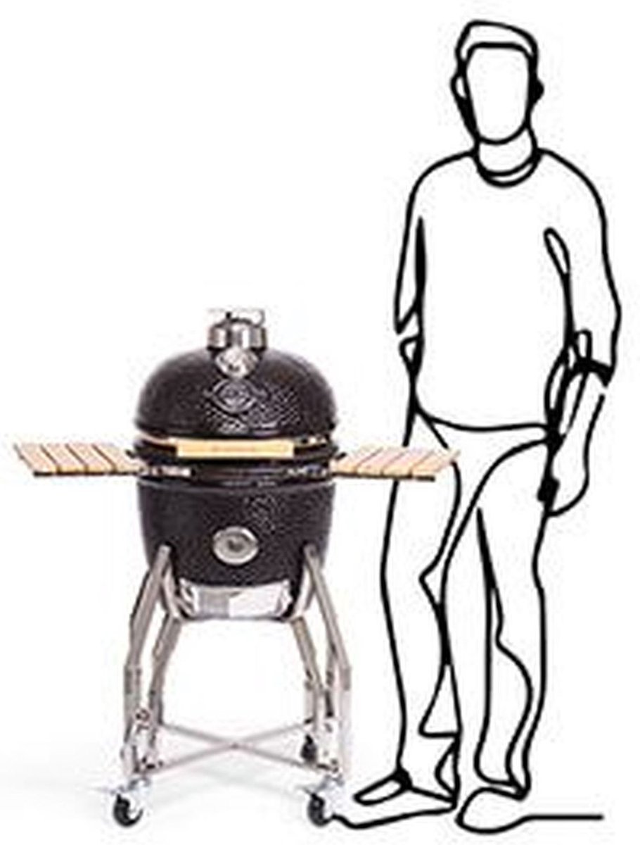 Yakiniku Medium Set 16 Inch Incl. Onderstel En Zijtafels - Zwart