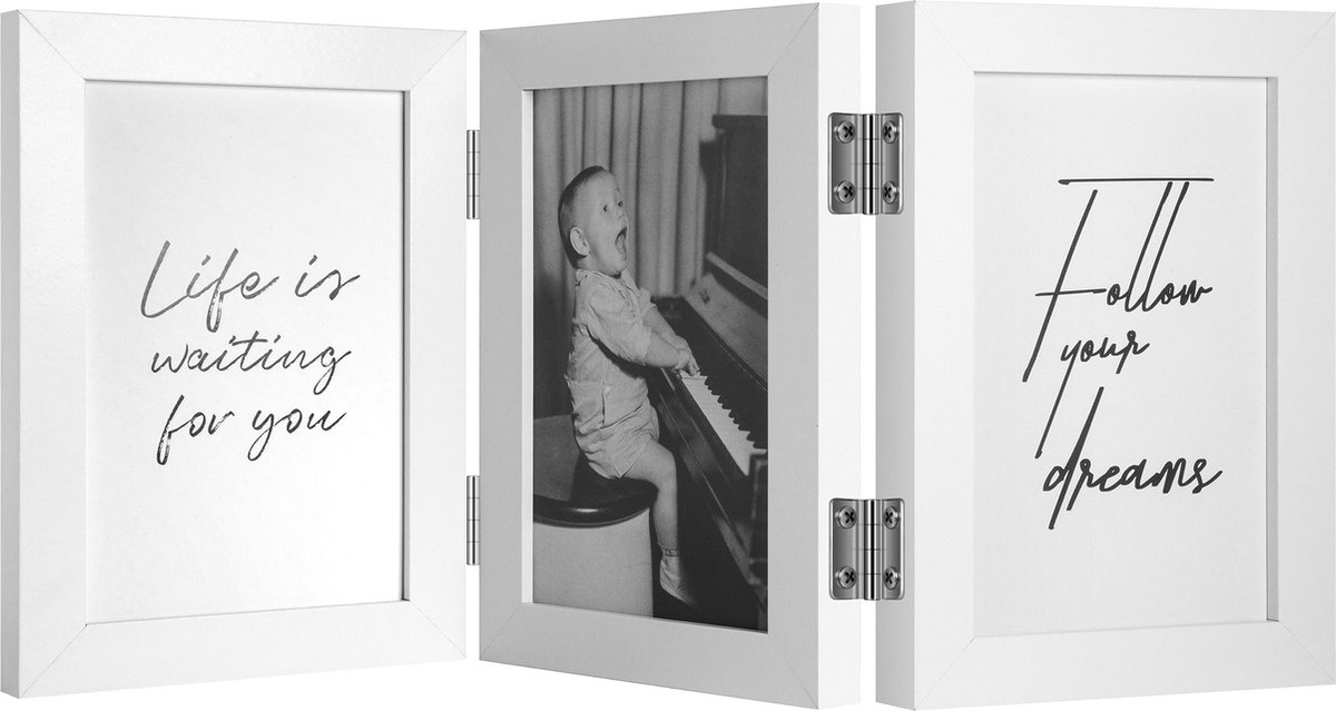 Henzo Fotolijst - Piano Triple Swing Portrait - Fotomaat 10x15 Cm - Wit