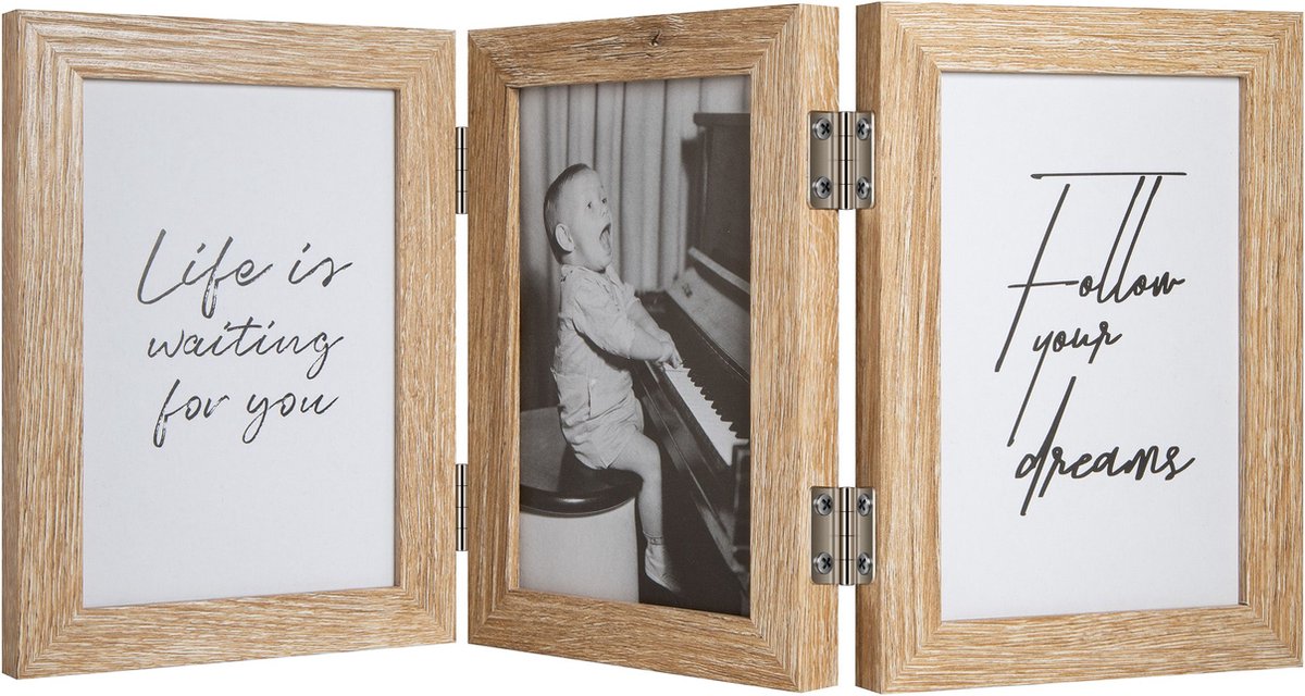 Henzo Fotolijst - Piano Triple Swing Portrait - Fotomaat 13x18 Cm - Eiken - Rood