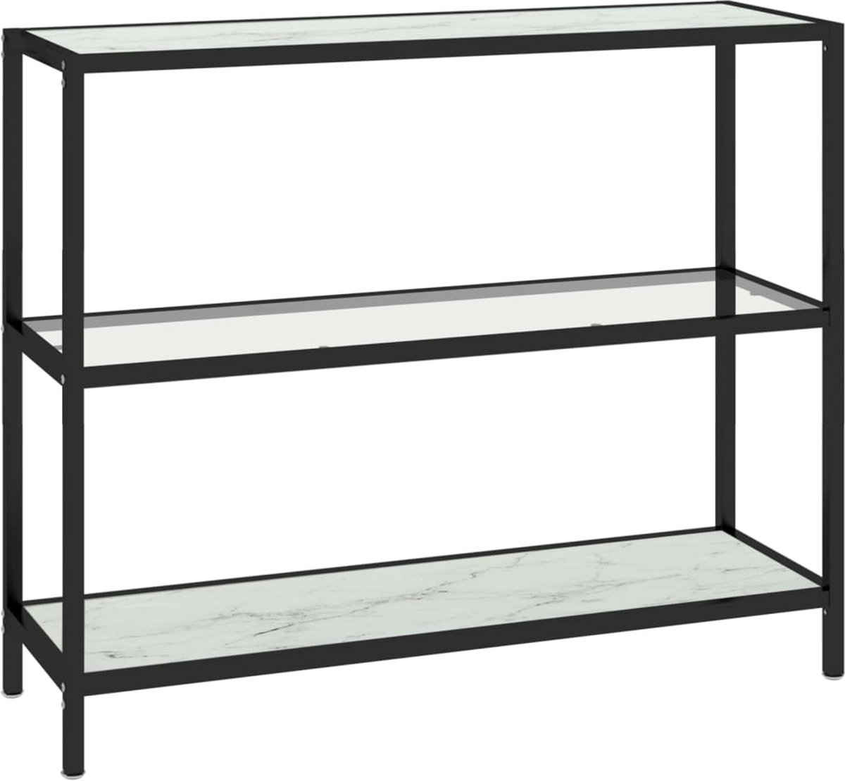 Vidaxl Wandtafel 100x36x90 Cm Gehard Glas Transparant Witmarmerkleurig - Negro