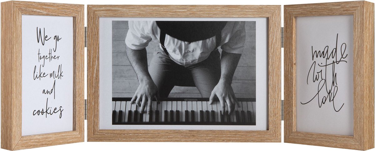 Henzo Fotolijst - Piano Triple Swing Landscape - Fotomaat 10x15 Cm - Eiken - Rood