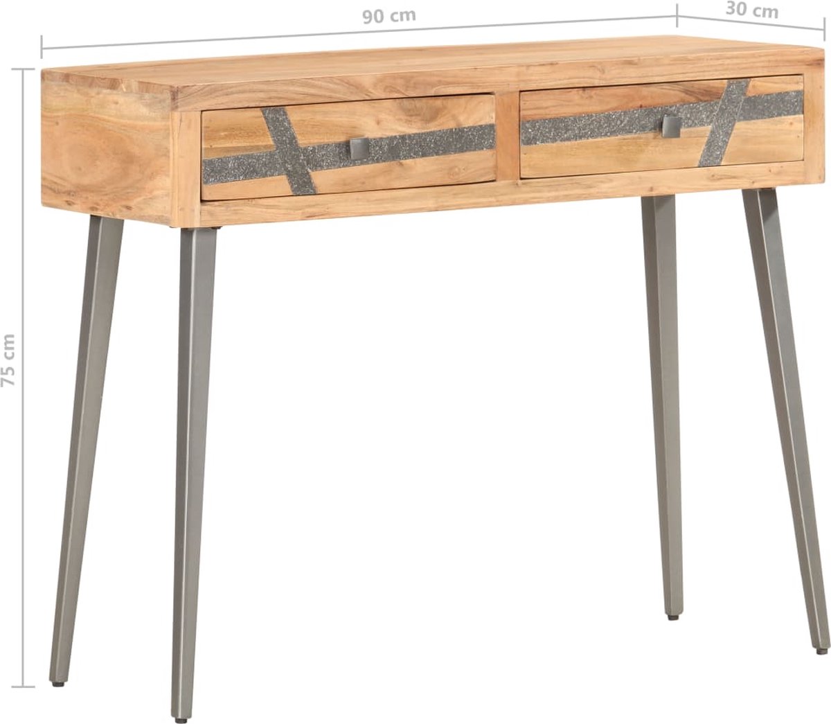 Vidaxl Wandtafel 90x30x75 Cm Massief Acaciahout - Bruin