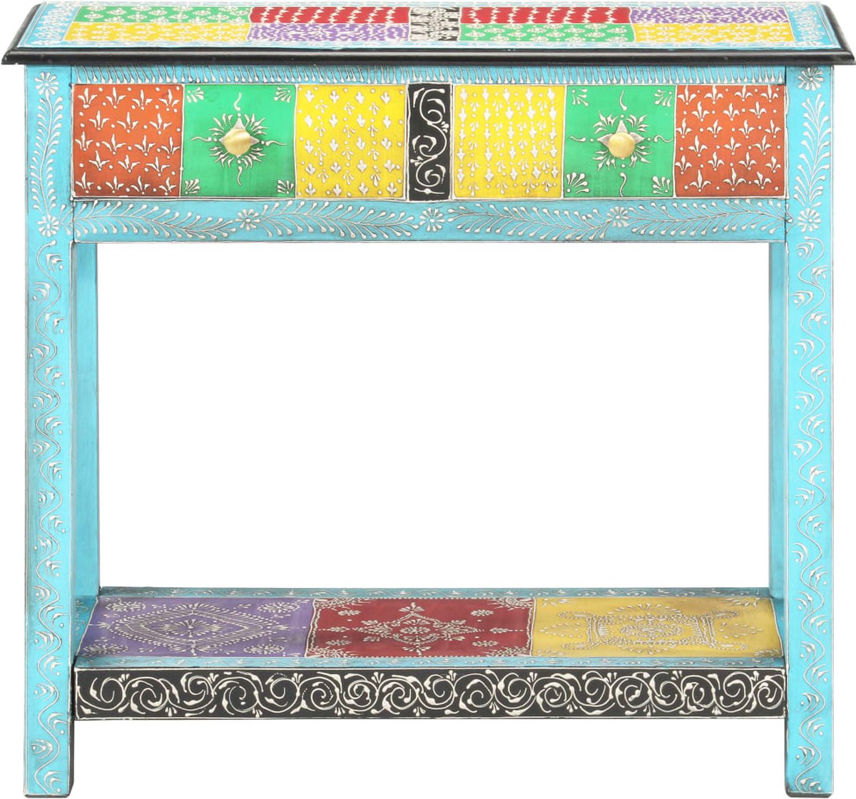 Vidaxl Wandtafel Handgeschilderd 80x35x75 Cm Massief Mangohout