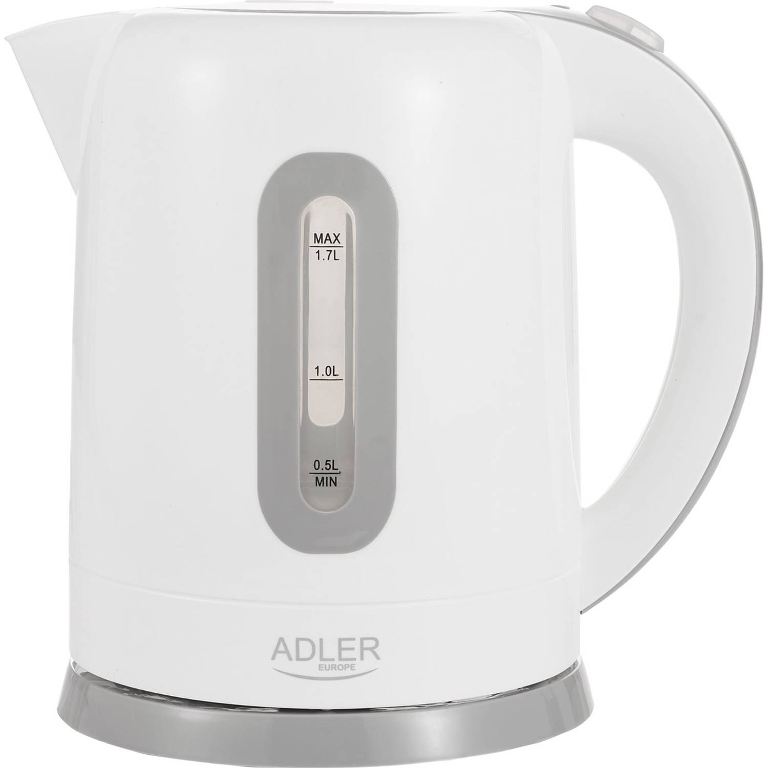 Adler Waterkoker - Anti-kalkfilter - 1,7l - Wit - 2200w - Waterkokers - Grijs