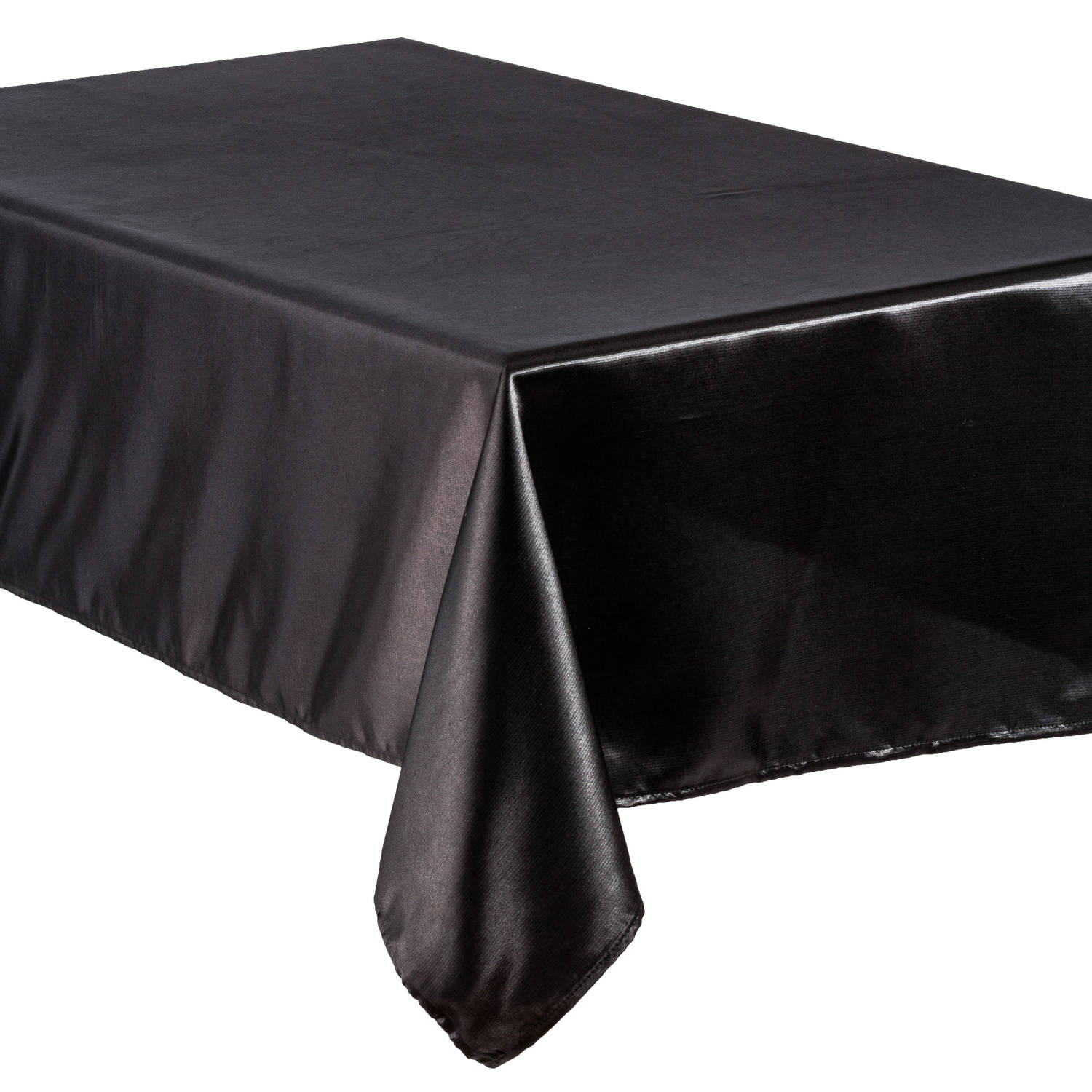 Bellatio Decorations Tafelkleed/tafellaken Van Polyester Formaat 140 X 240 Cm - Tafellakens - Negro