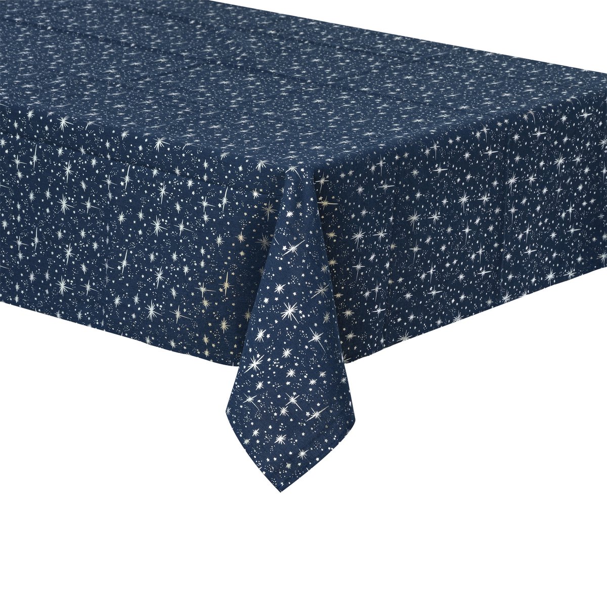 Bellatio Decorations Tafelkleed/tafellaken Sterrenhemel Van Polyester/katoen Formaat 140 X 240 Cm - Tafellakens - Blauw