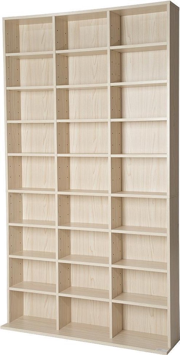 Tectake Cd-rek Dvd Rek Staand Model Houtkleur 180x102x23,5 Cm 401702 - Beige