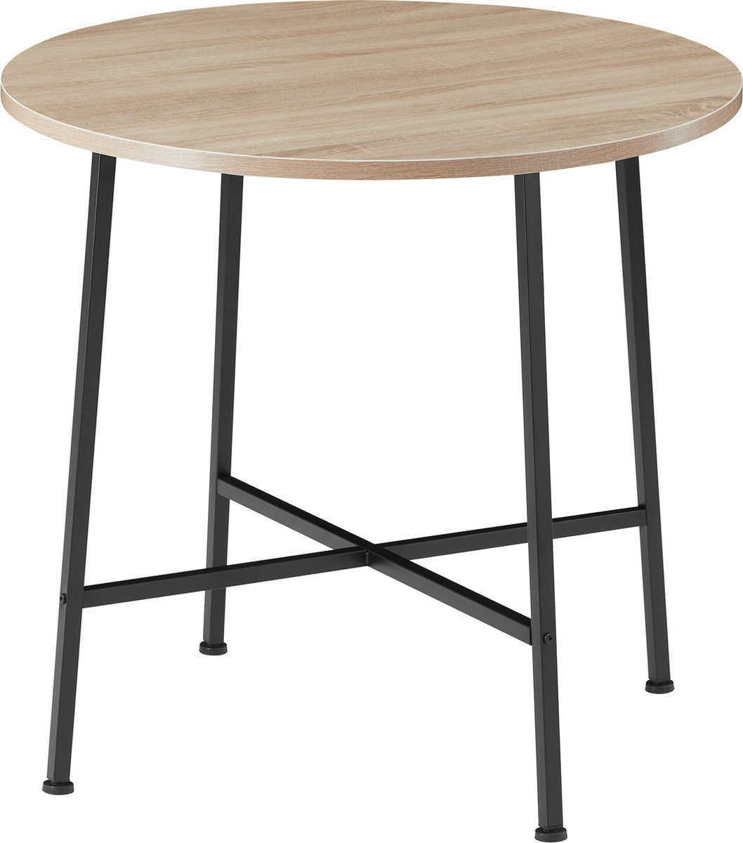 Tectake - Eettafel Ennis Industrieel Lichtbruin - Afm: ØXh: Ca. 80 X 76 Cm - 404337