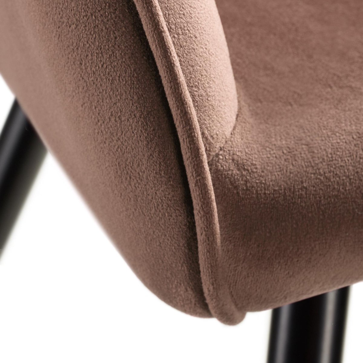 Tectake - 6x Stoel Marilyn Fluweellook / Zwart Sku: 404044 - Bruin