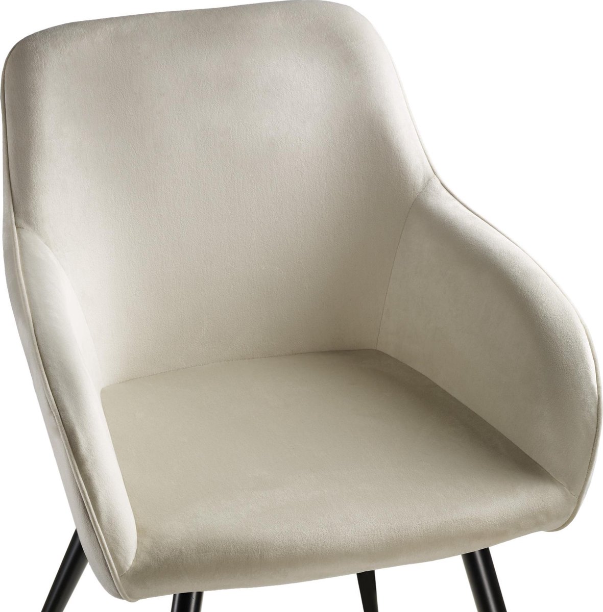 Tectake - 2x Stoel Marilyn Fluweellook Zwart/crã¨me Sku: 404046 - Beige